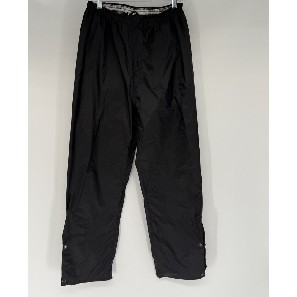 Belstaff Nylon Rain Pants Mens M Black Lined Pull On Snap Ankle Retro